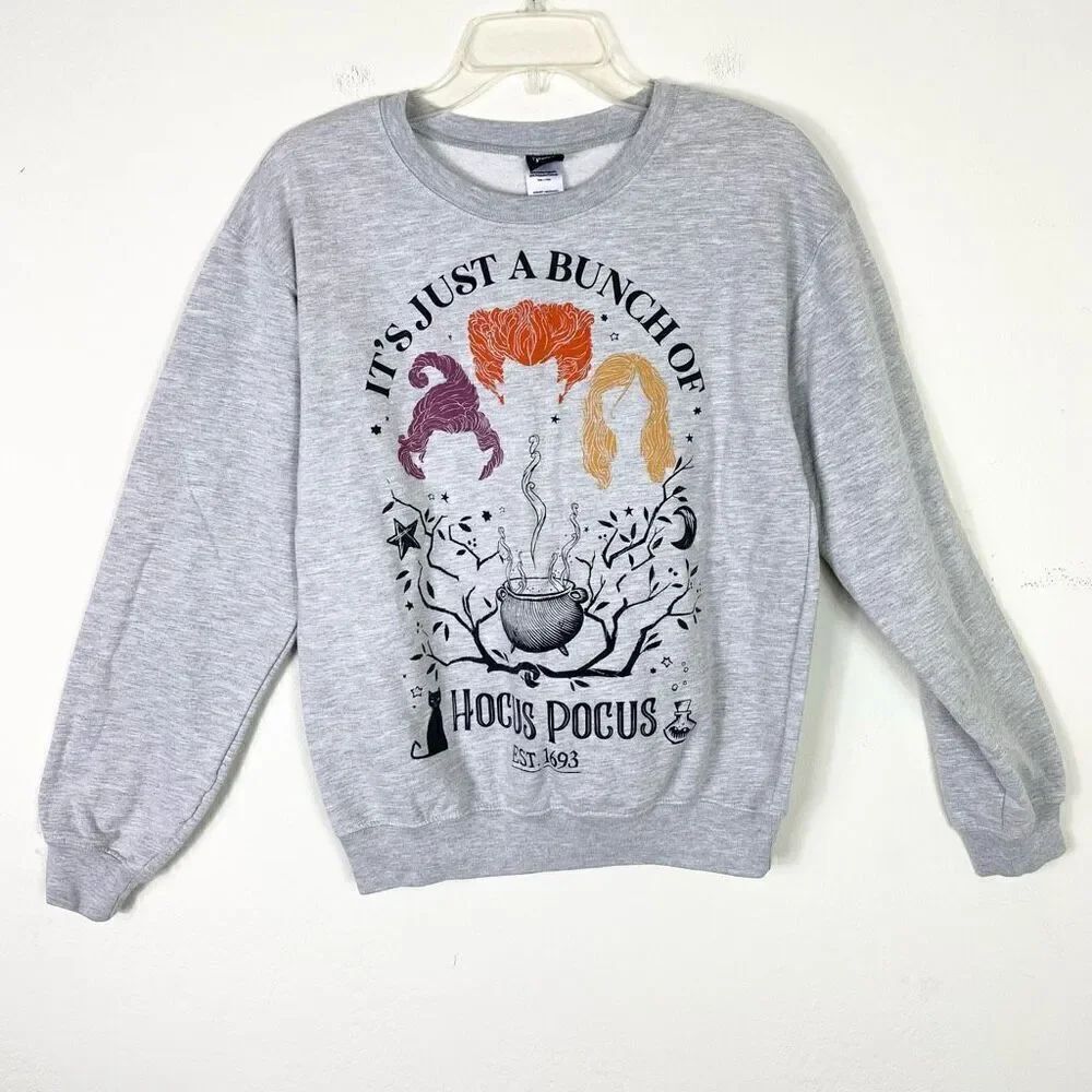 Disney Grey It’s Just a Bunch of Hocus Pocus Graphic Sweatshirt Size S